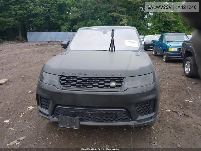 2019 Land Rover Range Rover Sport Hse Dynamic VIN: SALWV2SV1KA421246 Lot: 45388953