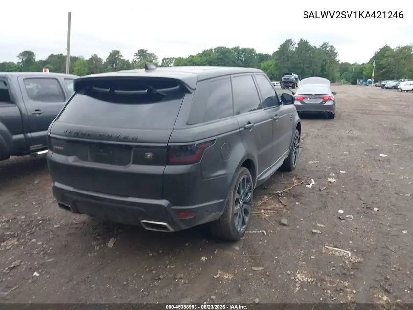 2019 Land Rover Range Rover Sport Hse Dynamic VIN: SALWV2SV1KA421246 Lot: 45388953