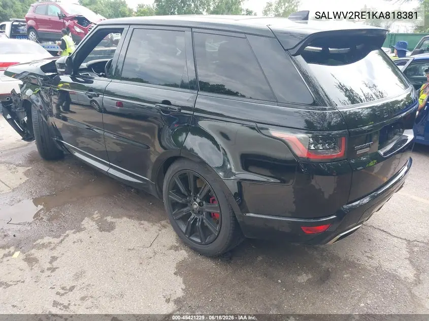 2019 Land Rover Range Rover Sport Autobiography VIN: SALWV2RE1KA818381 Lot: 45421229