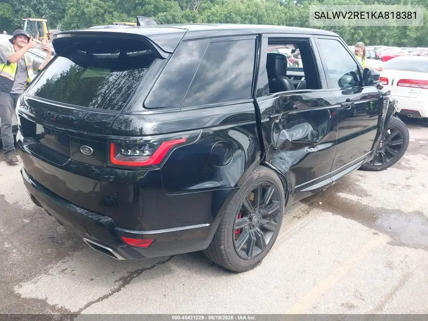 2019 Land Rover Range Rover Sport Autobiography VIN: SALWV2RE1KA818381 Lot: 45421229