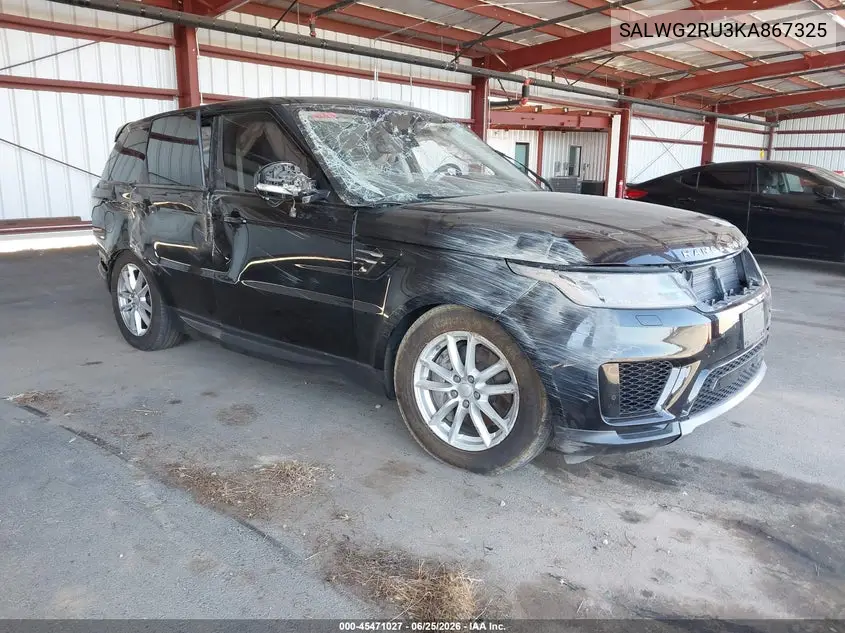 2019 Land Rover Range Rover Sport Se Mhev VIN: SALWG2RU3KA867325 Lot: 45471027