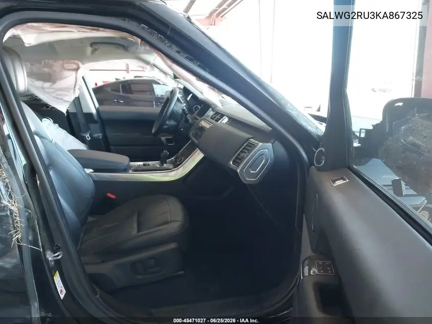 2019 Land Rover Range Rover Sport Se Mhev VIN: SALWG2RU3KA867325 Lot: 45471027