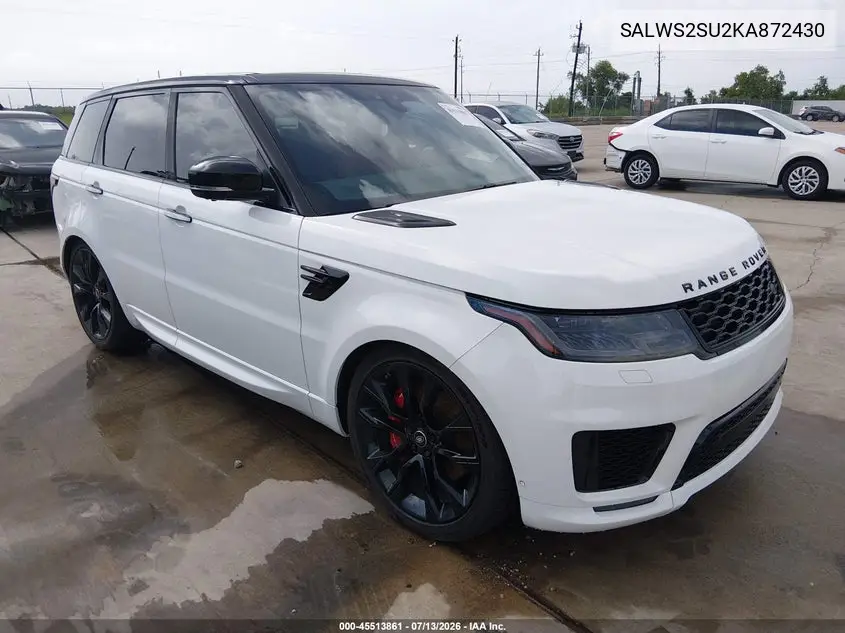 2019 Land Rover Range Rover Sport Hst Mhev VIN: SALWS2SU2KA872430 Lot: 45513861