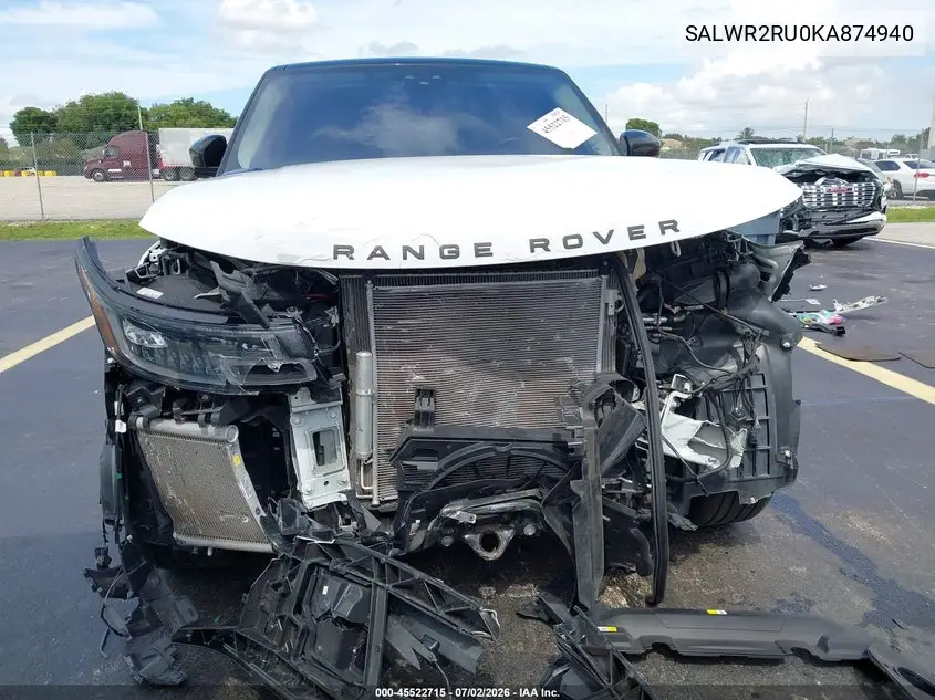 2019 Land Rover Range Rover Sport Hse Mhev VIN: SALWR2RU0KA874940 Lot: 45522715
