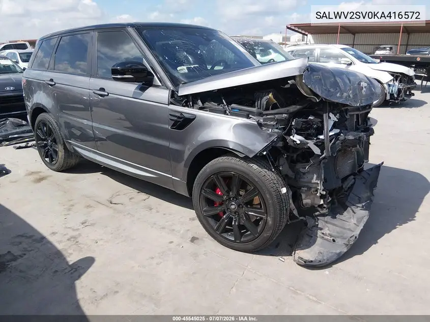 2019 Land Rover Range Rover Sport Hse Dynamic VIN: SALWV2SV0KA416572 Lot: 45545025