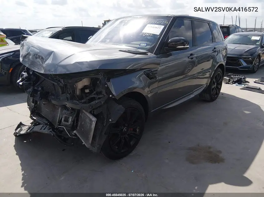 2019 Land Rover Range Rover Sport Hse Dynamic VIN: SALWV2SV0KA416572 Lot: 45545025