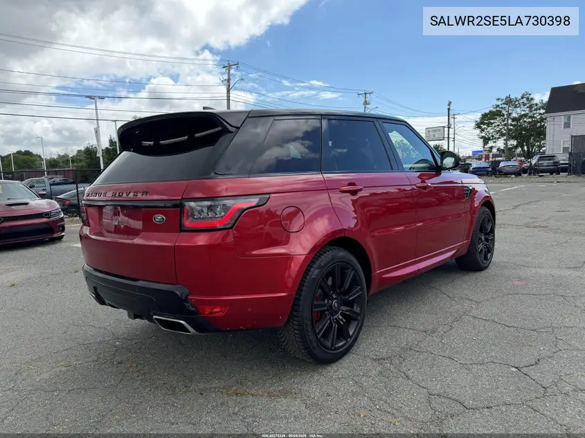 2020 Land Rover Range Rover Sport P525 Hse VIN: SALWR2SE5LA730398 Lot: 45278329