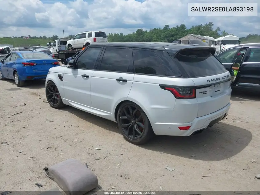 2020 Land Rover Range Rover Sport Hse Dynamic VIN: SALWR2SE0LA893198 Lot: 45348512