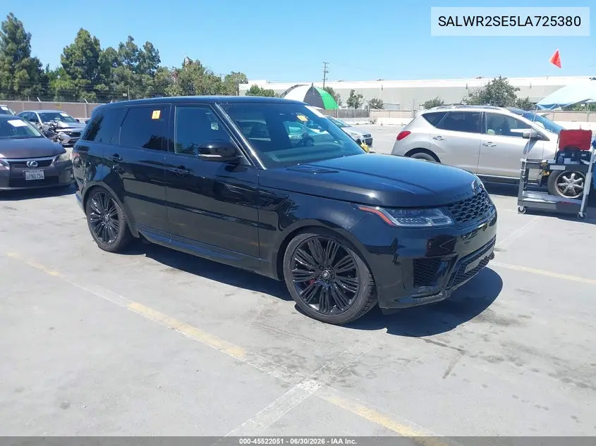 2020 Land Rover Range Rover Sport Hse Dynamic VIN: SALWR2SE5LA725380 Lot: 45522051
