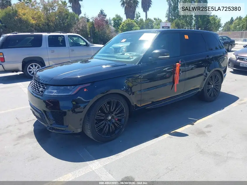 2020 Land Rover Range Rover Sport Hse Dynamic VIN: SALWR2SE5LA725380 Lot: 45522051