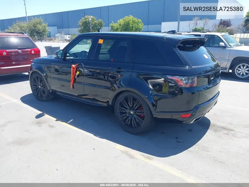 2020 Land Rover Range Rover Sport Hse Dynamic VIN: SALWR2SE5LA725380 Lot: 45522051
