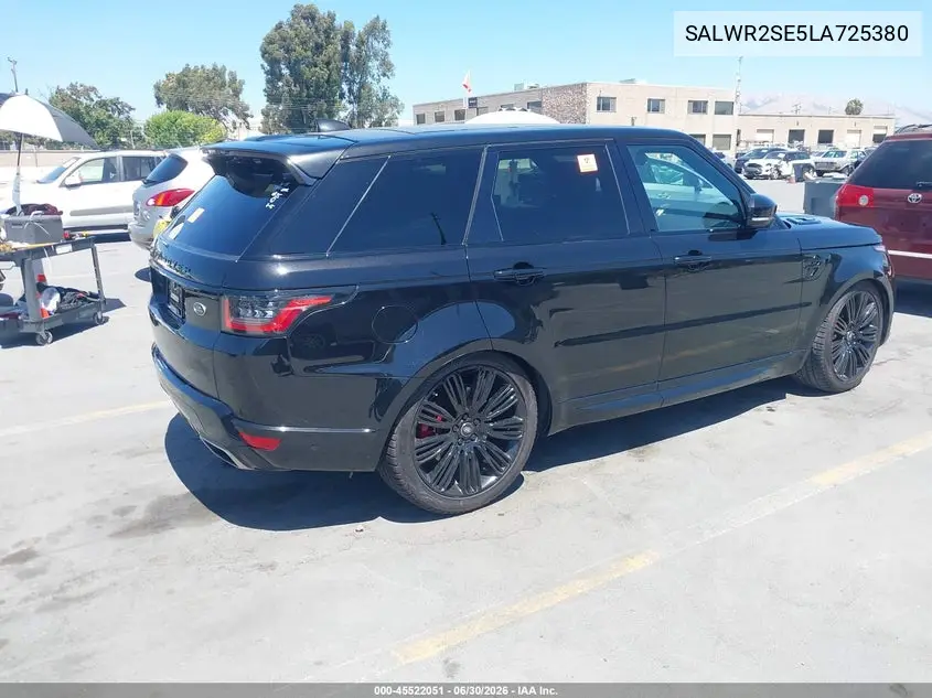 2020 Land Rover Range Rover Sport Hse Dynamic VIN: SALWR2SE5LA725380 Lot: 45522051