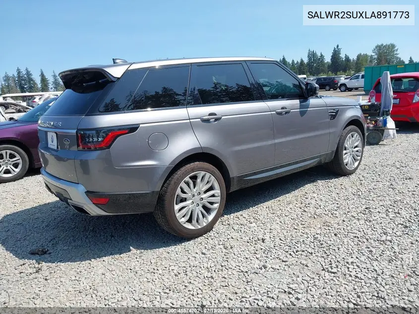 2020 Land Rover Range Rover Sport Hse Mhev VIN: SALWR2SUXLA891773 Lot: 45574202