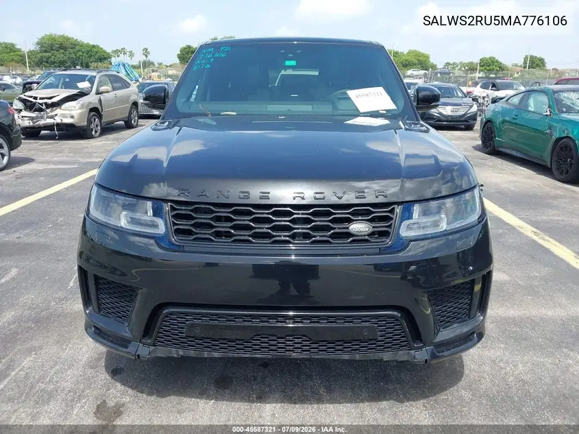 2021 Land Rover Range Rover Sport Hst Mhev VIN: SALWS2RU5MA776106 Lot: 45587321