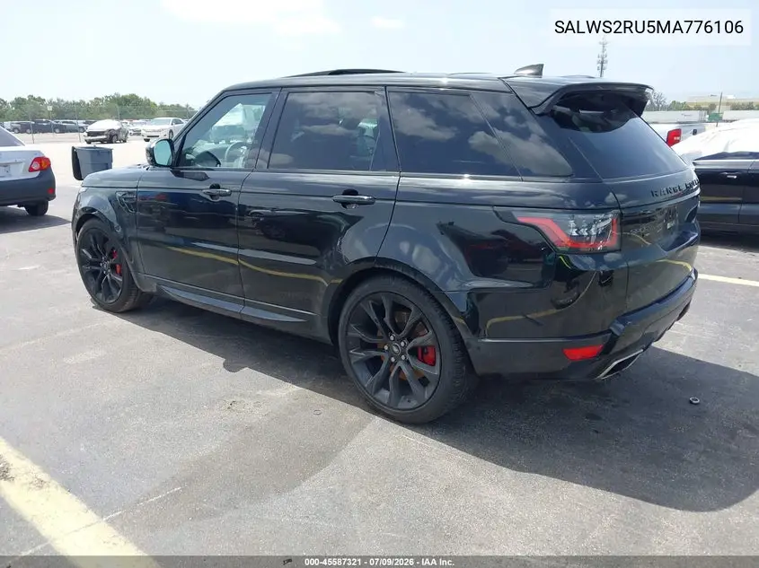 2021 Land Rover Range Rover Sport Hst Mhev VIN: SALWS2RU5MA776106 Lot: 45587321