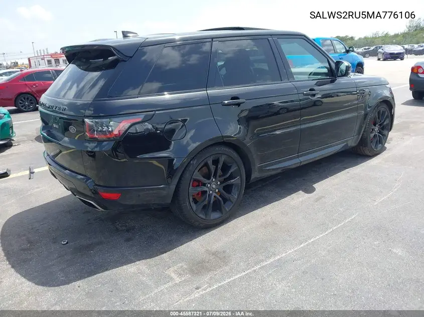 2021 Land Rover Range Rover Sport Hst Mhev VIN: SALWS2RU5MA776106 Lot: 45587321