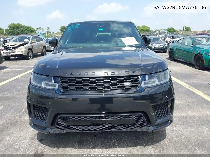 2021 Land Rover Range Rover Sport Hst Mhev VIN: SALWS2RU5MA776106 Lot: 45587321