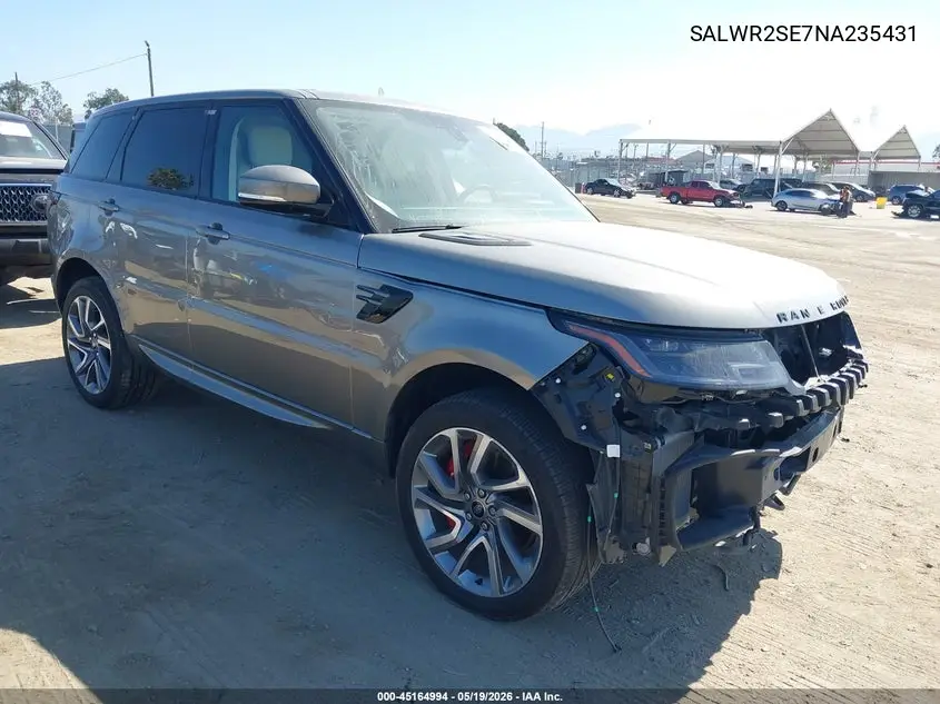 SALWR2SE7NA235431 2022 Land Rover Range Rover Sport Hse Dynamic