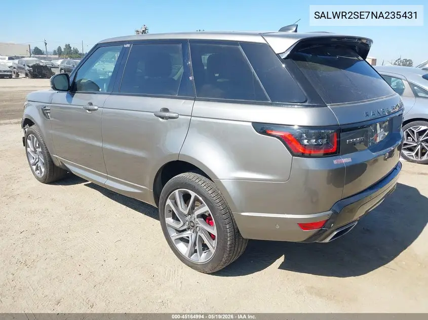 SALWR2SE7NA235431 2022 Land Rover Range Rover Sport Hse Dynamic