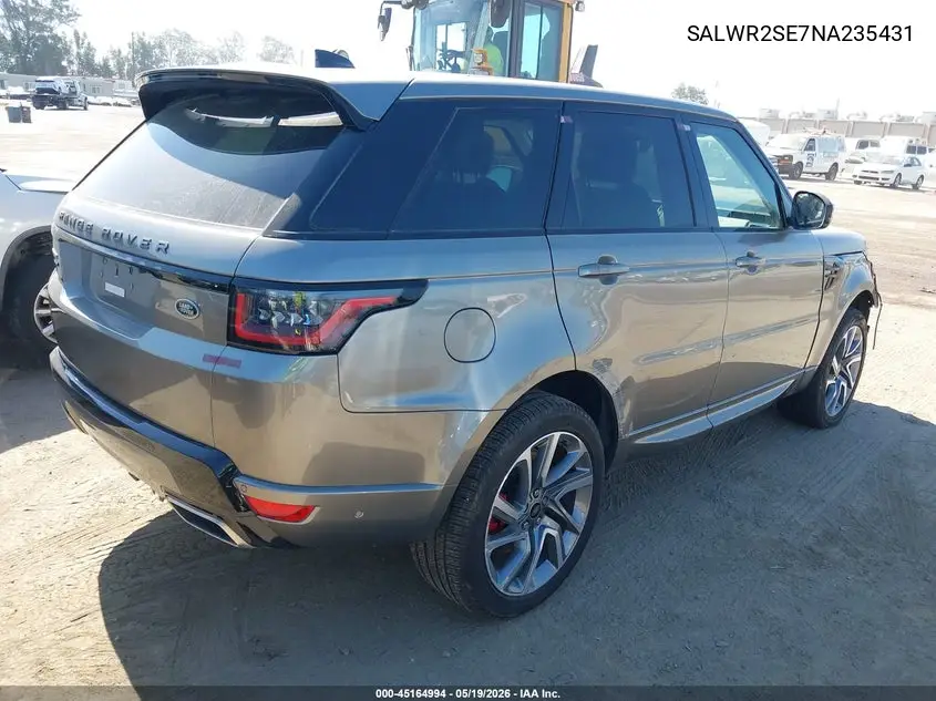 SALWR2SE7NA235431 2022 Land Rover Range Rover Sport Hse Dynamic