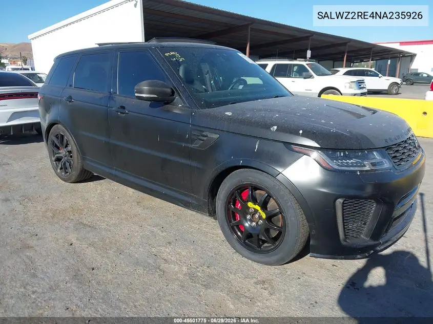 2022 Land Rover Range Rover Sport Svr/Svr Carbon Edition VIN: SALWZ2RE4NA235926 Lot: 45501775