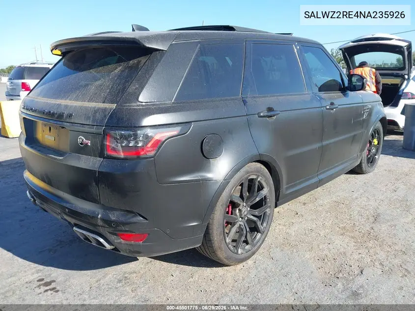 2022 Land Rover Range Rover Sport Svr/Svr Carbon Edition VIN: SALWZ2RE4NA235926 Lot: 45501775