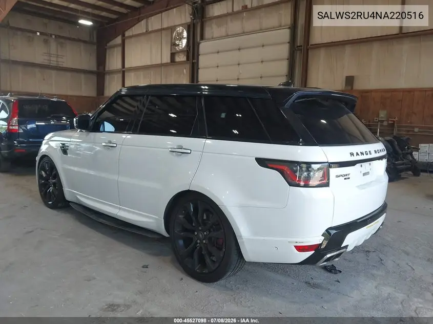 2022 Land Rover Range Rover Sport Hst Mhev VIN: SALWS2RU4NA220516 Lot: 45527098