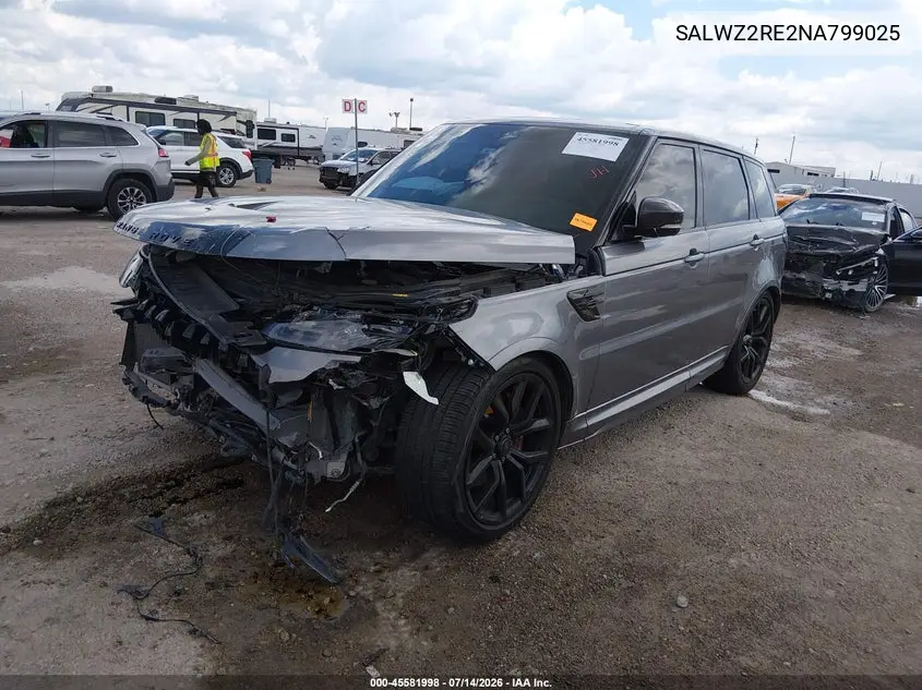 2022 Land Rover Range Rover Sport Svr/Svr Carbon Edition VIN: SALWZ2RE2NA799025 Lot: 45581998