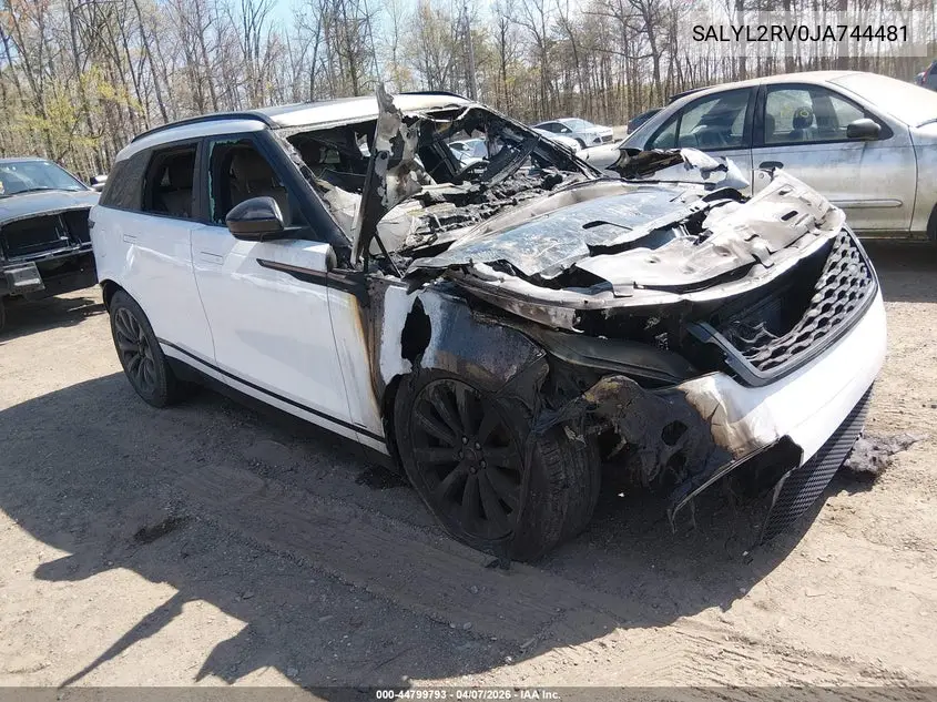 2018 Land Rover Range Rover Velar P380 Se R-Dynamic VIN: SALYL2RV0JA744481 Lot: 44799793