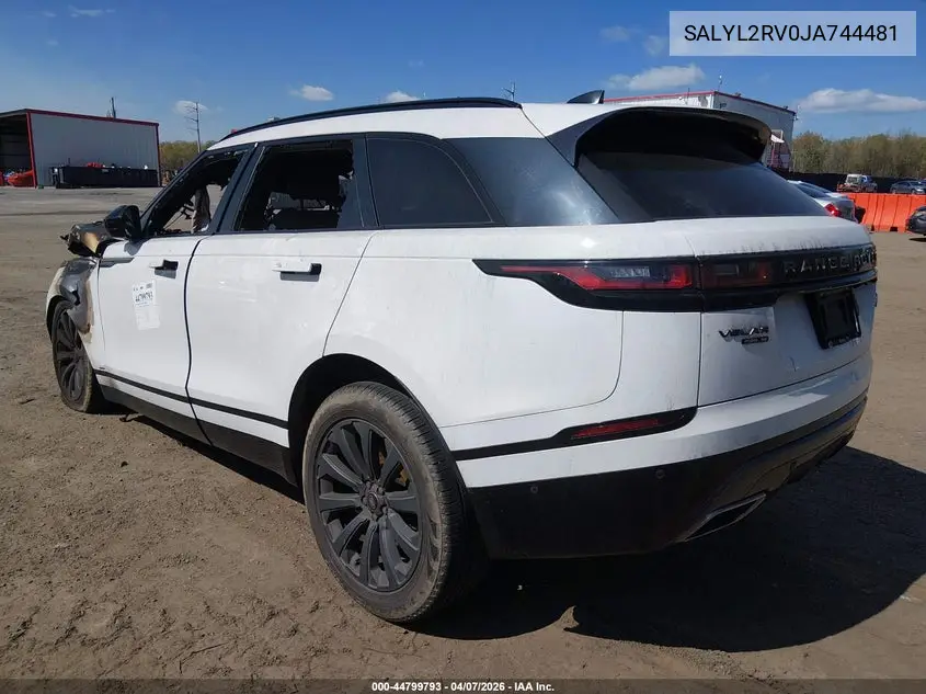 2018 Land Rover Range Rover Velar P380 Se R-Dynamic VIN: SALYL2RV0JA744481 Lot: 44799793