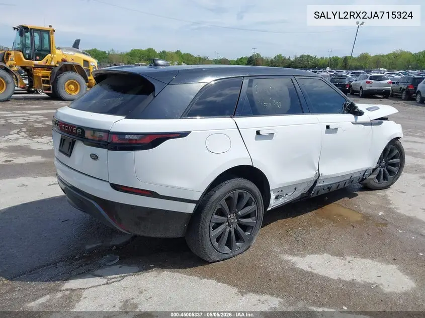 2018 Land Rover Range Rover Velar P250 Se R-Dynamic VIN: SALYL2RX2JA715324 Lot: 45005337