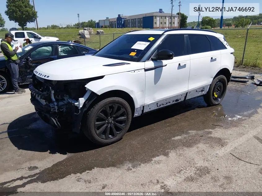 2018 Land Rover Range Rover Velar P380 Se R-Dynamic VIN: SALYL2RV1JA746692 Lot: 45065346