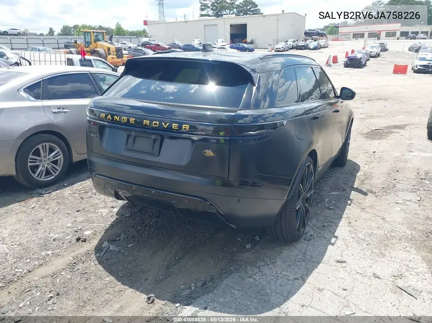 2018 Land Rover Range Rover Velar P380 S VIN: SALYB2RV6JA758226 Lot: 45088028