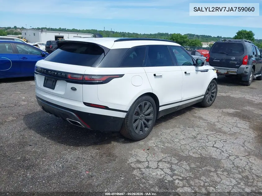 2018 Land Rover Range Rover Velar P380 Se R-Dynamic VIN: SALYL2RV7JA759060 Lot: 45166467
