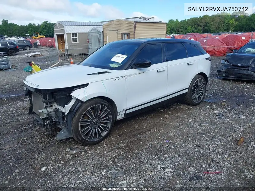 2018 Land Rover Range Rover Velar P380 Se R-Dynamic VIN: SALYL2RVXJA750742 Lot: 45392619
