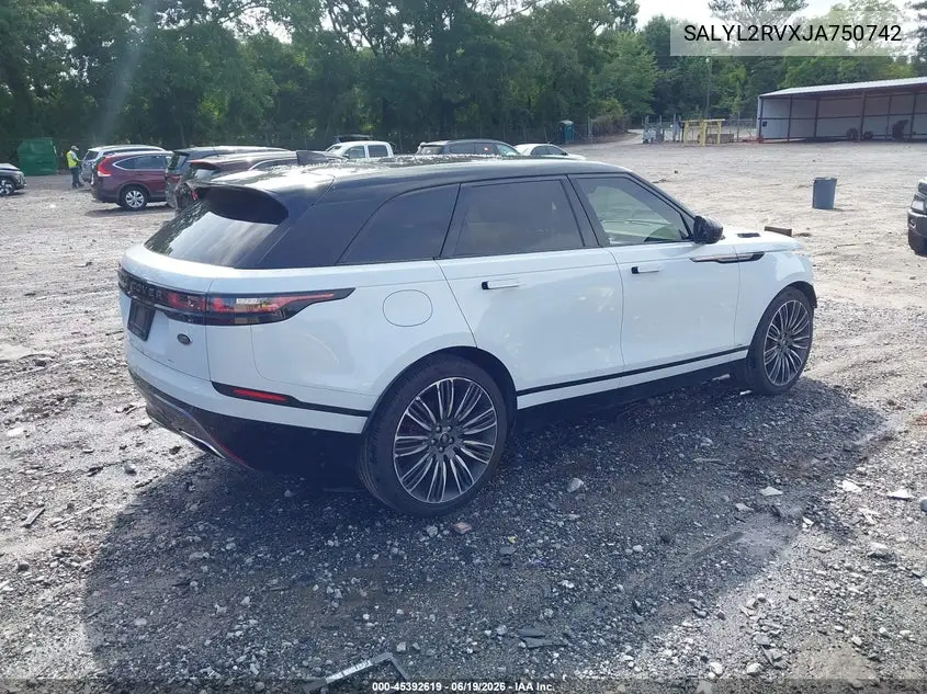2018 Land Rover Range Rover Velar P380 Se R-Dynamic VIN: SALYL2RVXJA750742 Lot: 45392619