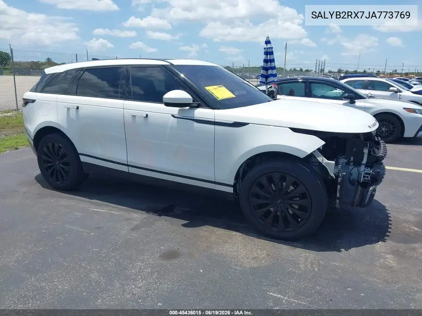 2018 Land Rover Range Rover Velar P250 S VIN: SALYB2RX7JA773769 Lot: 45436015