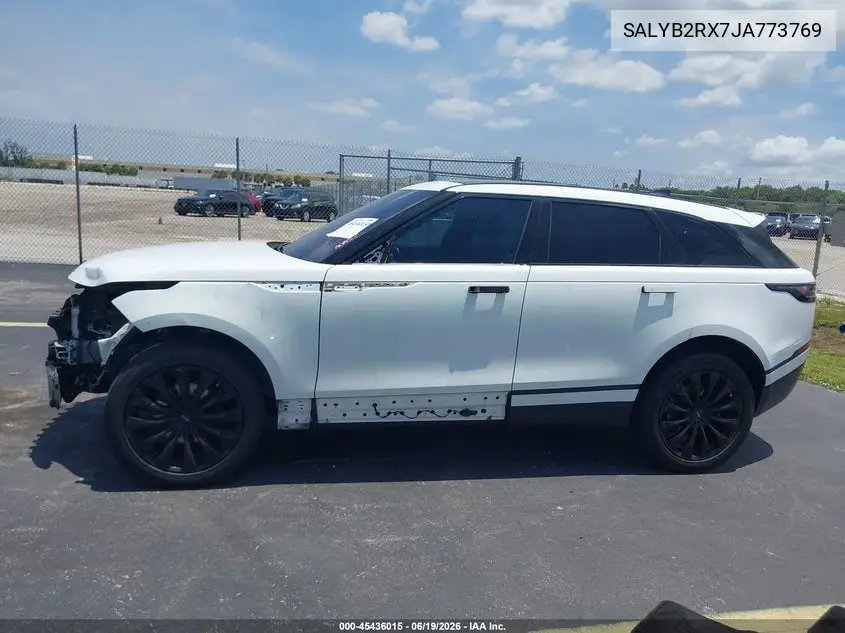 2018 Land Rover Range Rover Velar P250 S VIN: SALYB2RX7JA773769 Lot: 45436015
