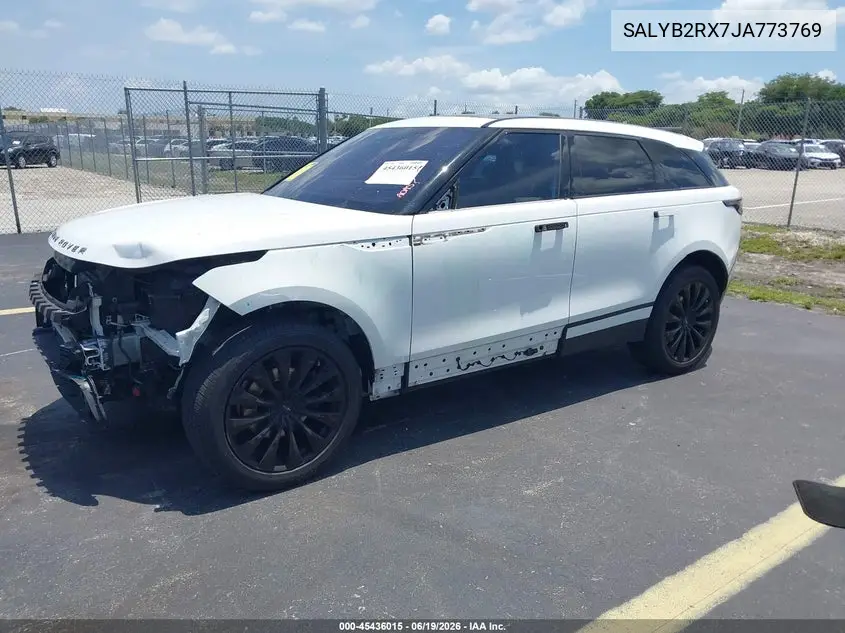 2018 Land Rover Range Rover Velar P250 S VIN: SALYB2RX7JA773769 Lot: 45436015