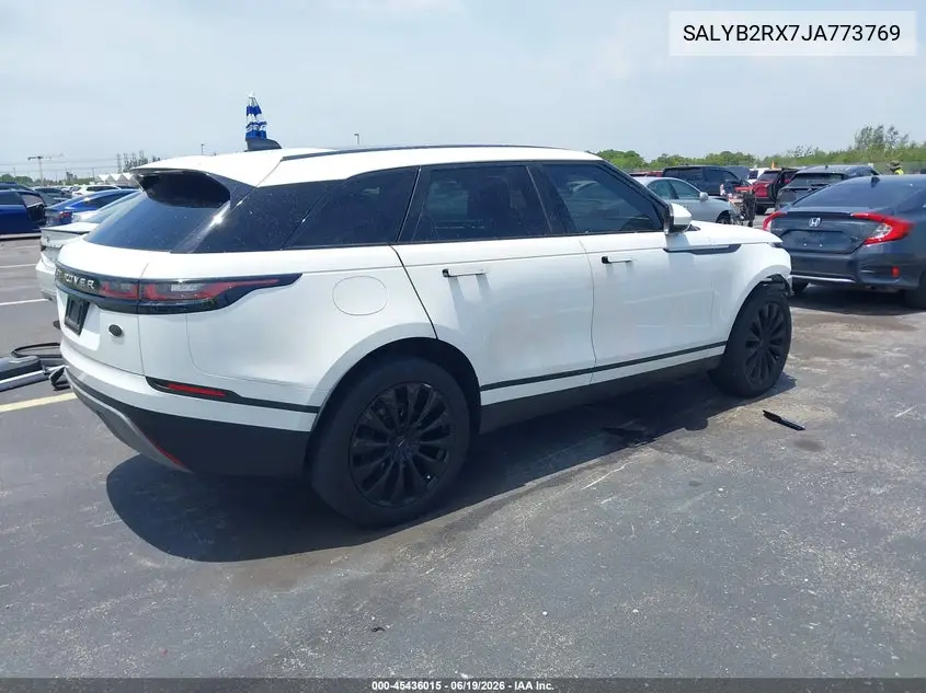 2018 Land Rover Range Rover Velar P250 S VIN: SALYB2RX7JA773769 Lot: 45436015