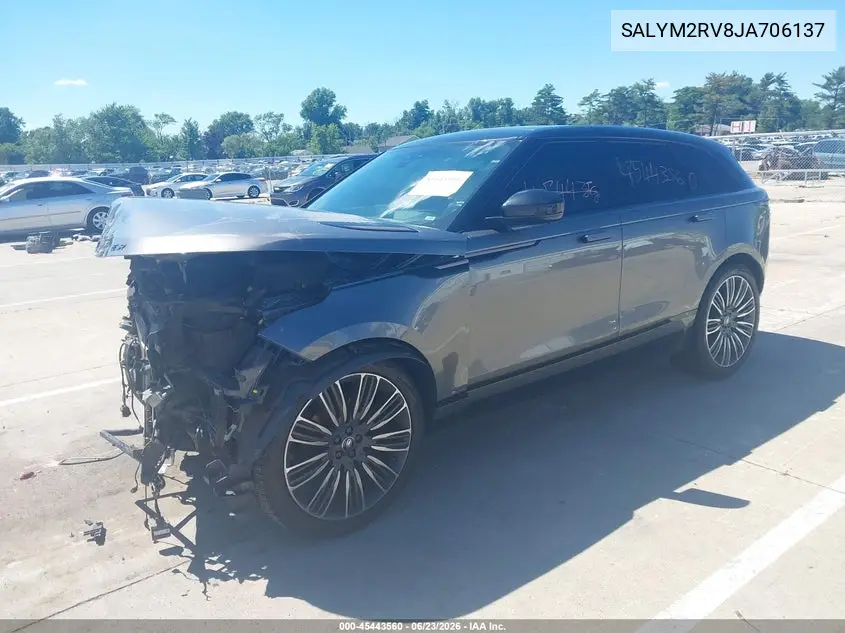 2018 Land Rover Range Rover Velar P380 First Edition/P380 Hse R-Dynamic VIN: SALYM2RV8JA706137 Lot: 45443560