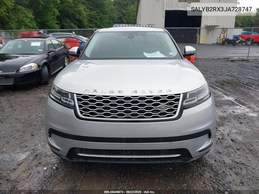 2018 Land Rover Range Rover Velar P250 S VIN: SALYB2RX3JA728747 Lot: 45446874