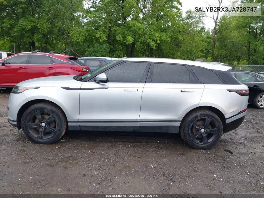 2018 Land Rover Range Rover Velar P250 S VIN: SALYB2RX3JA728747 Lot: 45446874