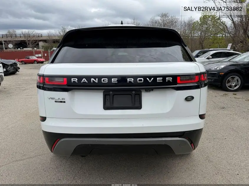 2018 Land Rover Range Rover Velar P380 S VIN: SALYB2RV4JA753882 Lot: 45456778