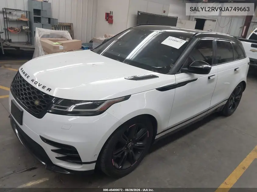2018 Land Rover Range Rover Velar P380 Se R-Dynamic VIN: SALYL2RV9JA749663 Lot: 45480072