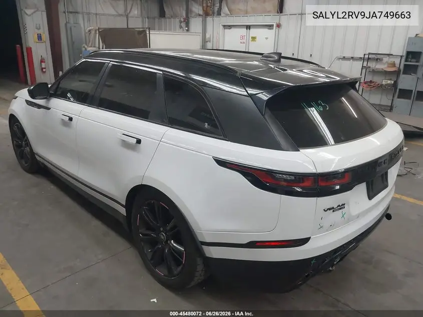 2018 Land Rover Range Rover Velar P380 Se R-Dynamic VIN: SALYL2RV9JA749663 Lot: 45480072