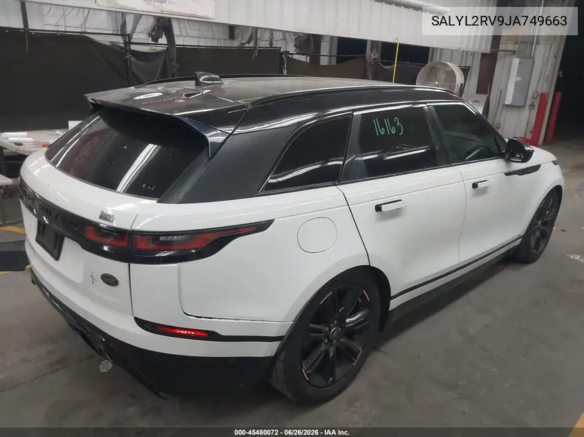 2018 Land Rover Range Rover Velar P380 Se R-Dynamic VIN: SALYL2RV9JA749663 Lot: 45480072