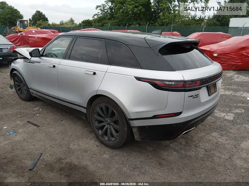 2018 Land Rover Range Rover Velar P380 Se R-Dynamic VIN: SALYL2RV1JA715684 Lot: 45491655