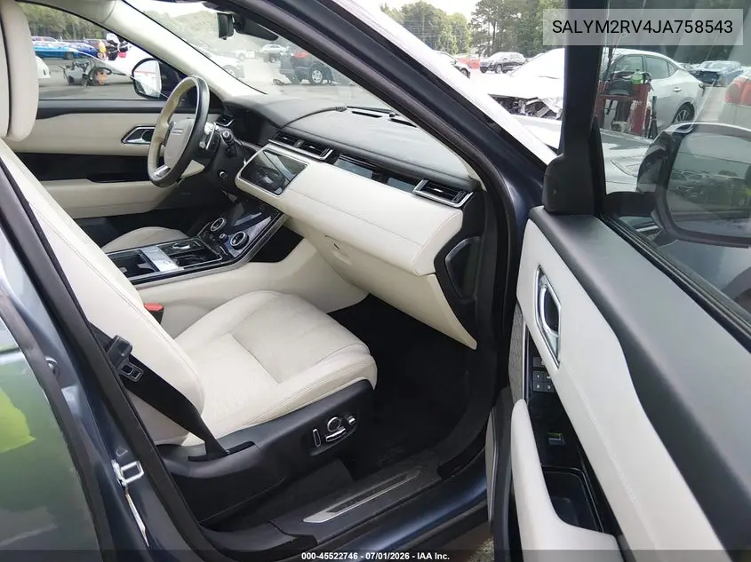 2018 Land Rover Range Rover Velar P380 First Edition/P380 Hse R-Dynamic VIN: SALYM2RV4JA758543 Lot: 45522746