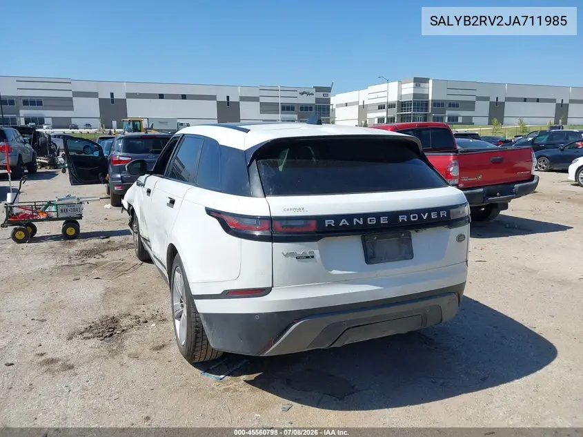 2018 Land Rover Range Rover Velar P380 S VIN: SALYB2RV2JA711985 Lot: 45560798